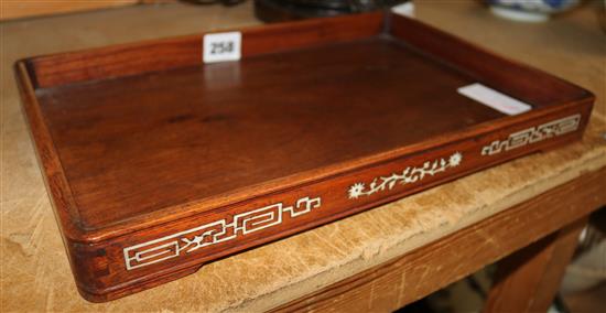 Chinese Huanghuali and bone tray